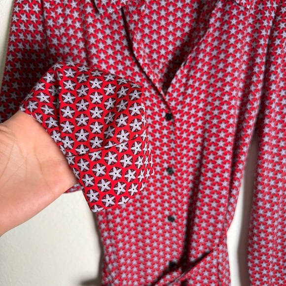 Diane Von Furstenberg Designer Red Floral Button Up Maxi Dress Size 0 - Picture 2 of 5